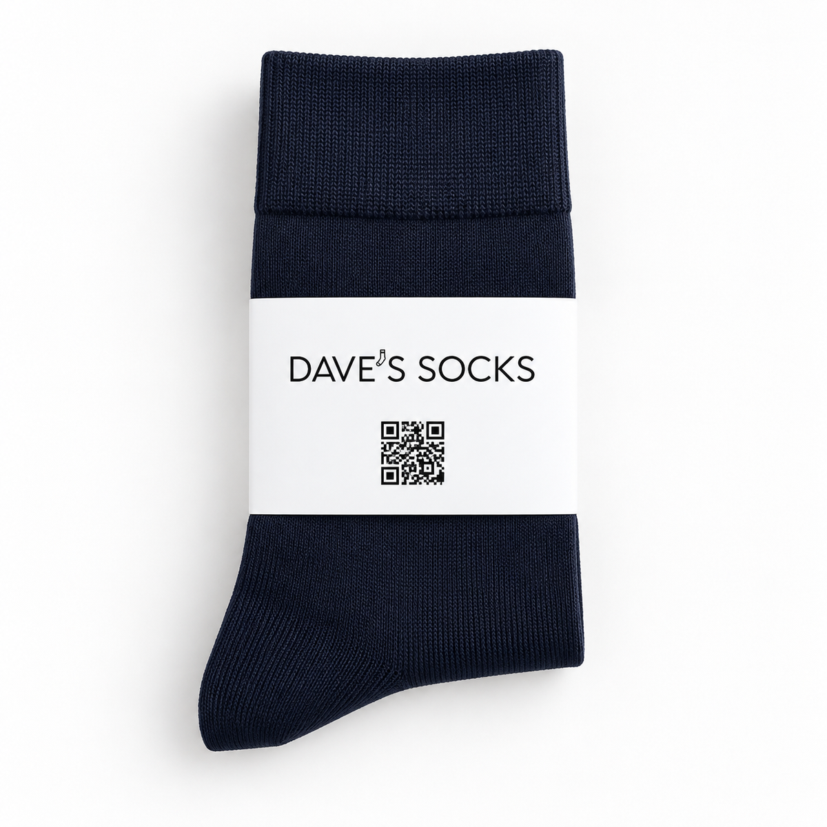 Midnight business socks with Dave's Socks paper band