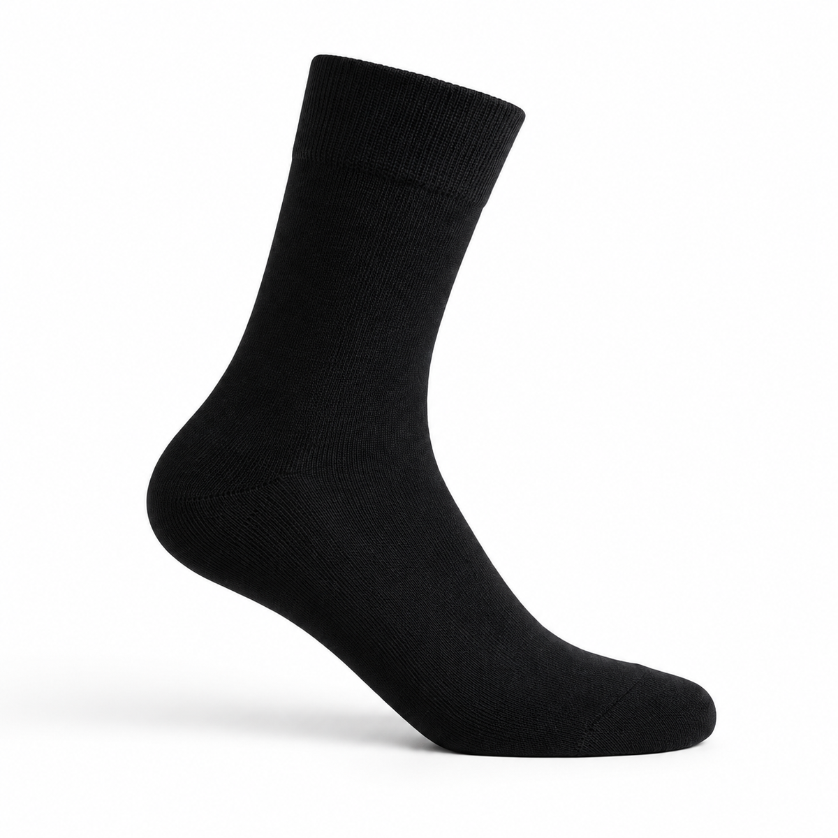 Onyx black bamboo and COOLMAX business sock, side view